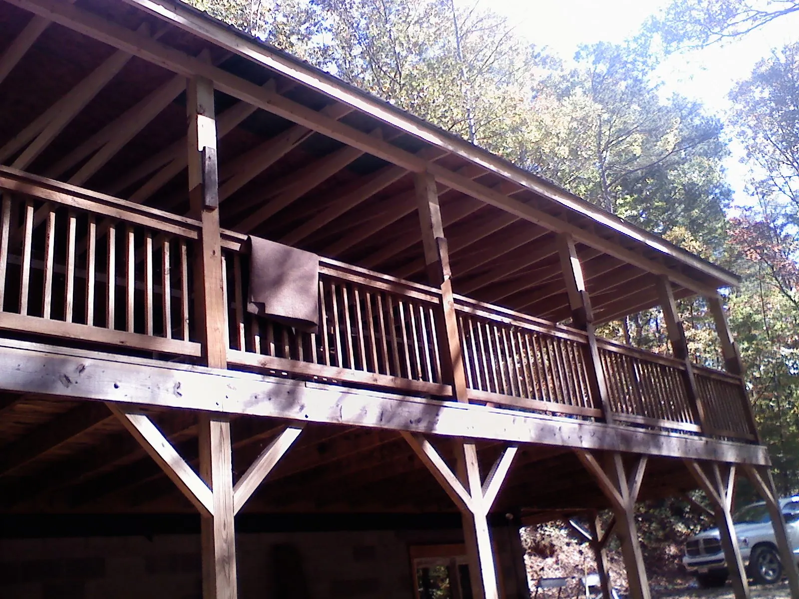 Timber framing under a new elevated porch and deck — Roof Leak Repair in Montross by Roofing Brothers